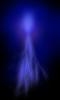 The lightning phenomenon known as a sprite depicted at Jupiter in this illustration. Jupiter's hydrogen-rich atmosphere would likely make them appear blue. In Earth's upper atmosphere, the presence of nitrogen gives them a reddish color.