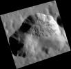 The volcanic vent northeast of Rachmaninoff basin is framed perfectly in this image captured by NASA's MESSENGER spacecraft.