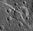 Carnegie Rupes makes a dramatic sight in this large image mosaic taken by NASA's MESSENGER spacecraft. The giant lobate scarp cuts through Duccio crater.